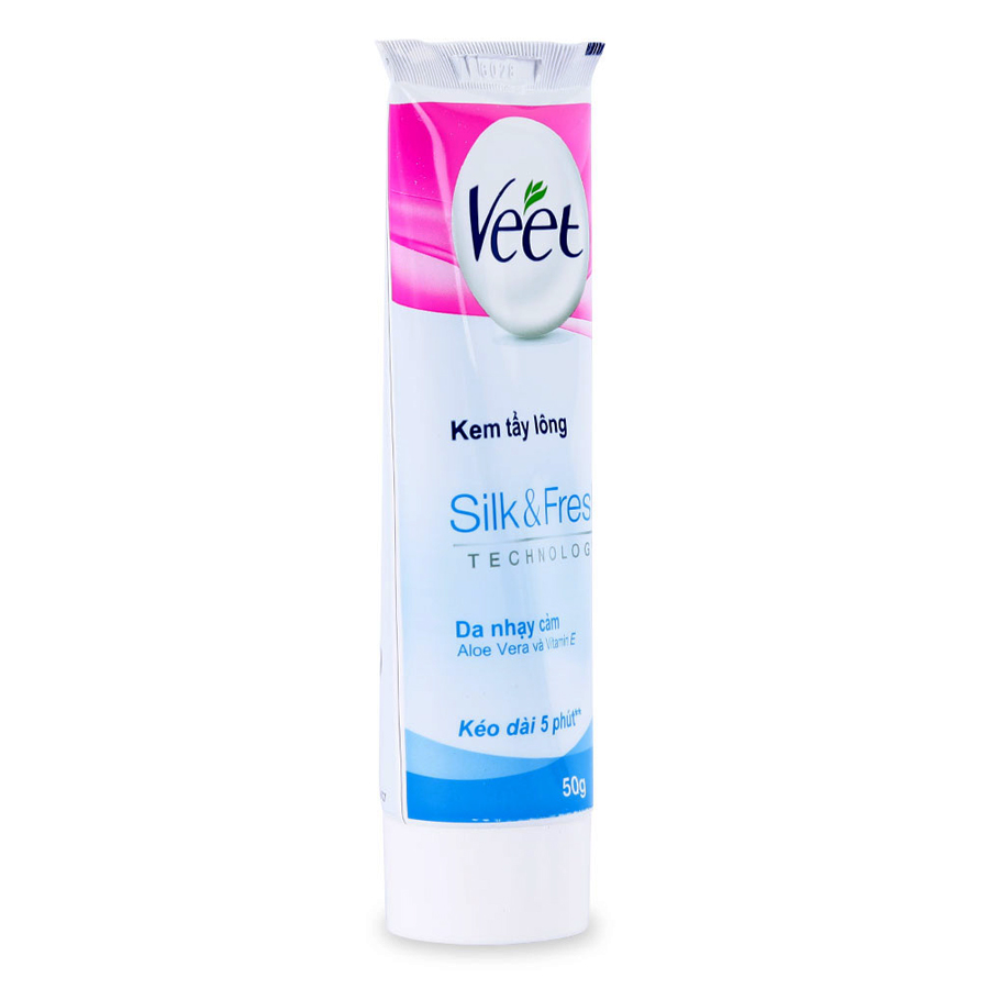 Kem Tẩy Lông Cho Da Nhạy Cảm Veet Silk &amp; Fresh (50g / Tuýp)