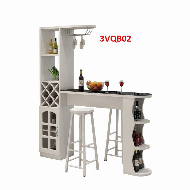 Quầy bar mini, quầy bar kiêm vách ngăn phòng khách nhà bếp 3VQB02
