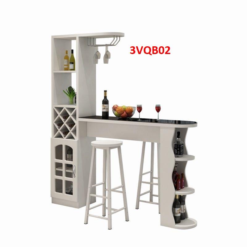 Quầy bar mini, quầy bar kiêm vách ngăn phòng khách nhà bếp 3VQB02 ( Không kèm ghế )