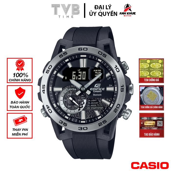 Đồng hồ nam dây nhựa Casio Edifice chính hãng Anh Khuê ECB-40P-1ADF