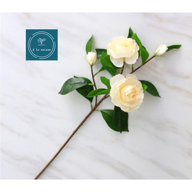Hoa giả - Cành hoa trà 61cm mô phỏng như thật trang trí không gian xanh mát sang trọng