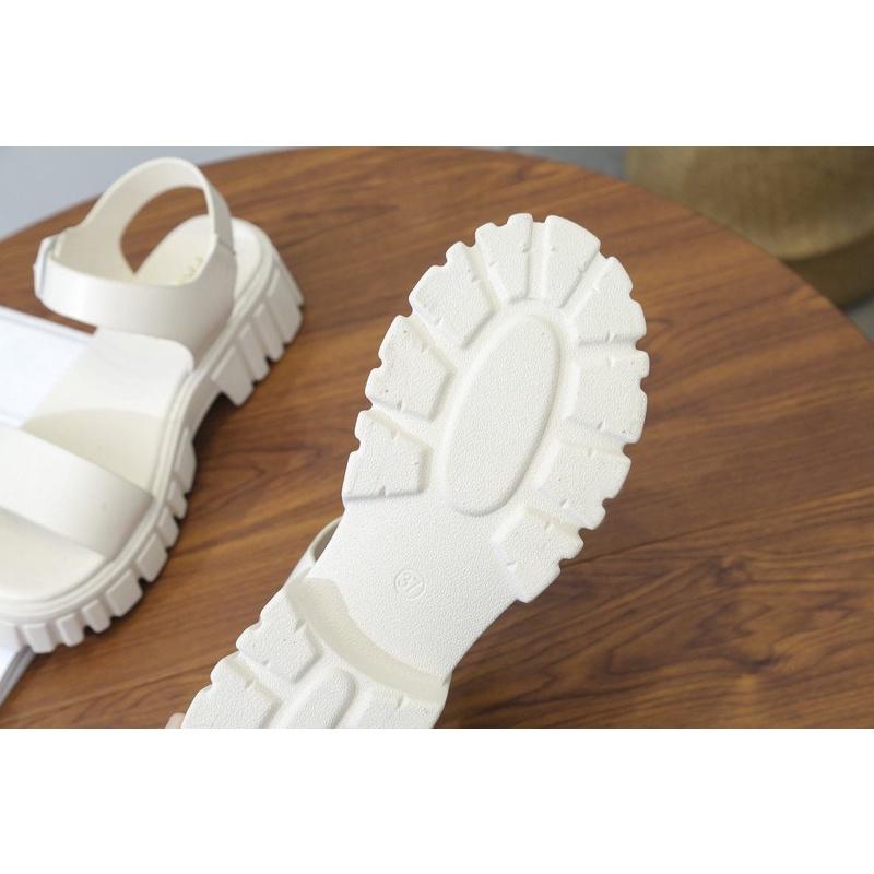 Sandal nữ sandal ulzzang 2 quai đế cao 5cm hai màu đen trắng