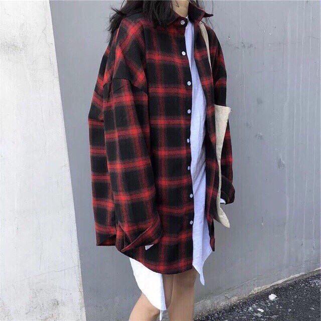 Áo Sơ Mi CARO FLANEL Form Rộng Unisex Nam Nữ Hottrend Chất Kate Đẹp