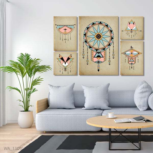 Bộ 5 Tranh Canvas Không Viền Treo Tường Phòng Ngủ "Dreamcatcher" W542