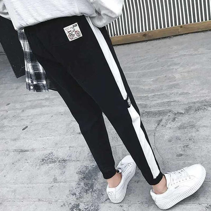 Quần jogger thun nam 1 sọc lớn, thời trang phong cách trẻ