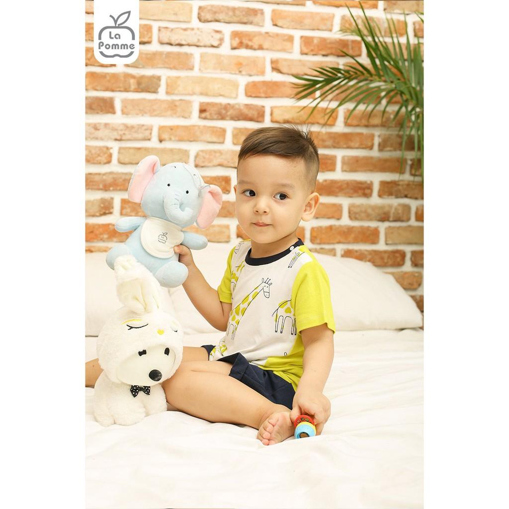 SS190 La pomme Bộ quần áo cộc bé trai La pomme phối màu hươu cao cổ