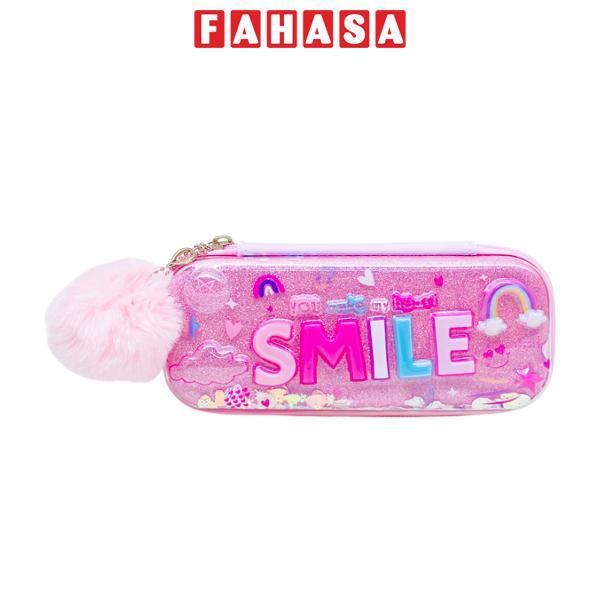 Bóp Viết Kim Tuyến Smile Lông Mềm - Yescholar 9423 - Màu Hồng