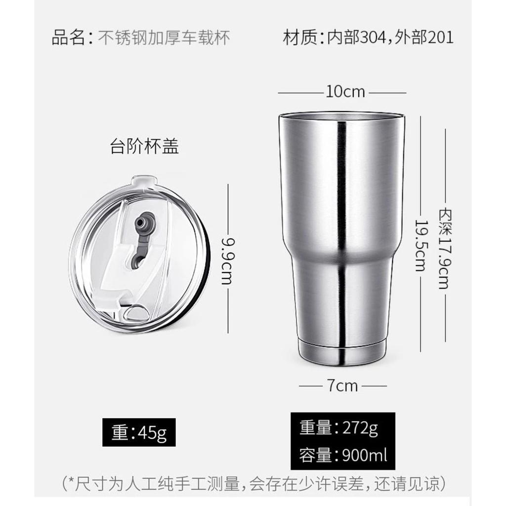 Ly giữ nhiệt Thái Lan 900ml kiểu dáng Ly Yeti màu Bạc Inox 304 giữ nhiệt lên đến 12h