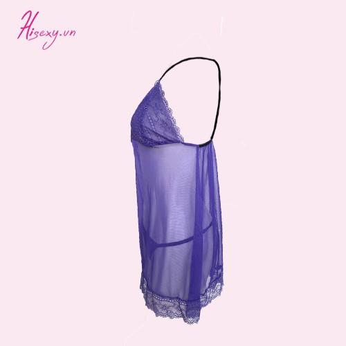 HISEXY Set Áo Khoác, Đầm Ngủ Ren Voan Lưới Có Quần Chip Mặc Nhà