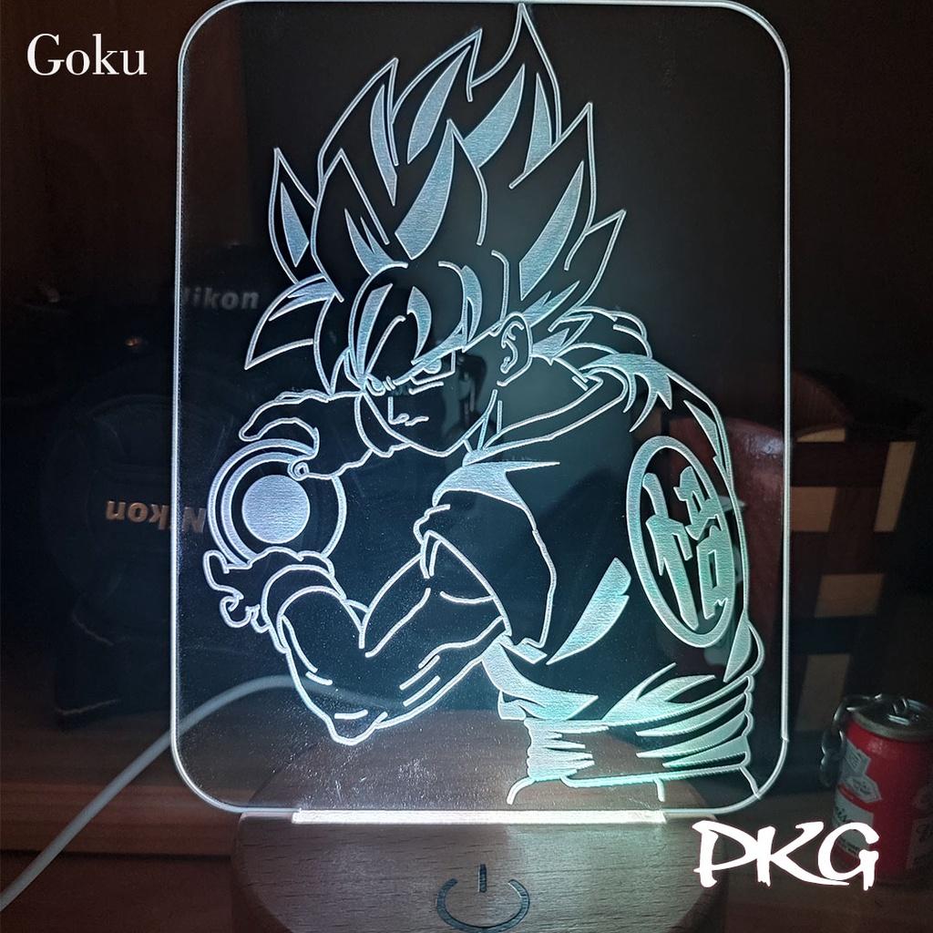 Đèn Ngủ Led 3D GOKU 2 nhân vật Anime phát sáng 16 màu cảm ứng có điều khiển từ xa