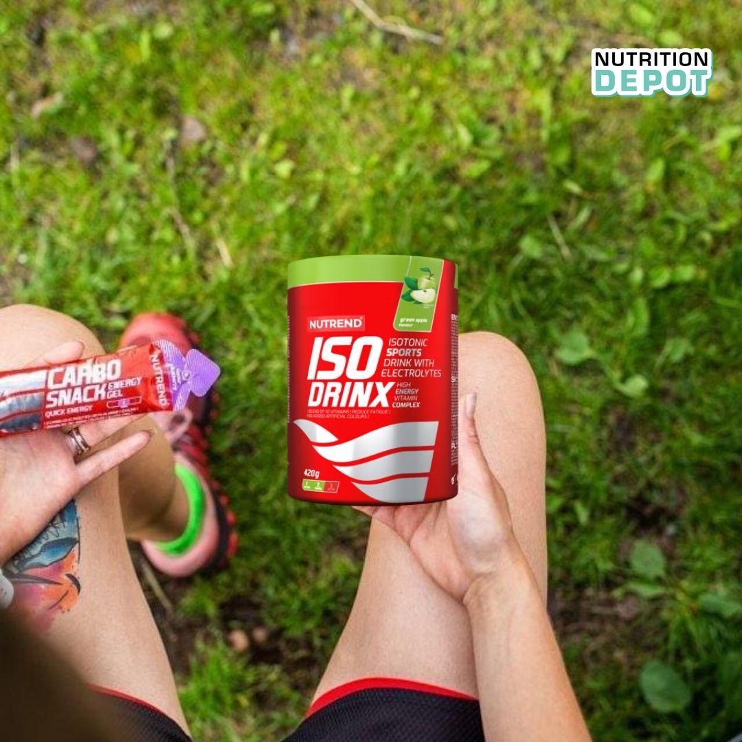 Nước uống thể thao bổ sung chất điện giải Nutrend Isodrinx vị Táo xanh - Sports Drink With Electrolytes (420g/hộp) - Nutrition Depot Vietnam