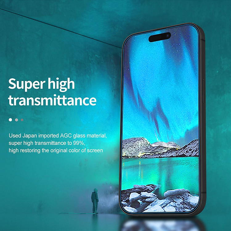 Dán kính cường lực cho iPhone 15 Pro  Nillkin Amazing H+ Pro  – Hàng chính hãng