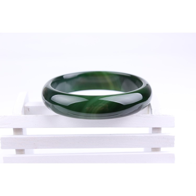 Combo vòng đeo tay Cẩm Thạch, Chất liệu Ngọc Mã Não vân mây, dòng đá Chalcedony, cỡ Ni 5.5cm, Kèm bản PHOTOCOY Giấy kiểm định, kèm túi đựng song hỷ bằng Nhung Tuyết- Mã Crown.X.436B.02