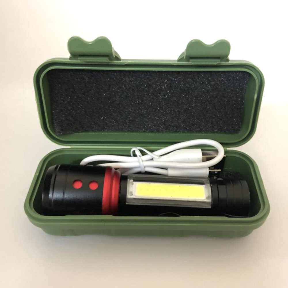 Đèn pin siêu sáng mini 2in1 nhỏ gọn tiện lợi tặng kèm sạc và hộp đựng 3 chế độ sáng làm bằng hợp kim nhôm siêu bền không rỉ sét, chống nước