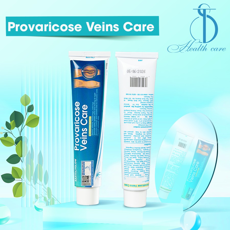 1 Tuýp Provaricose veins care - Hỗ trợ cải thiện giãn tĩnh mạch, viêm khớp cấp và mãn tính, vết bầm do tác động cơ học - Earthlyglow (65gram)