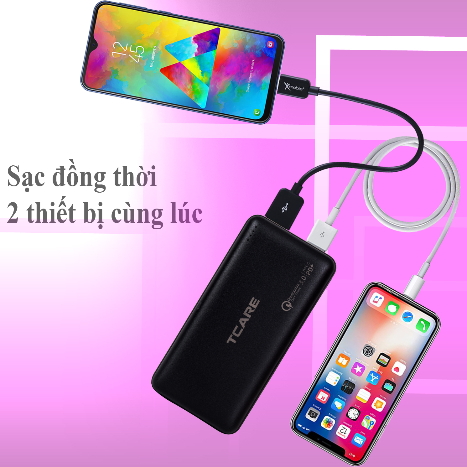 Pin sạc dự phòng Tcare QC 3.0 20000mAh T201 - Hàng chính hãng