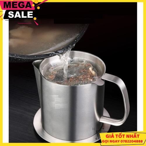 Ca Lọc Dầu Inox 304  - 14.5X14.5Cm 562G 1100Ml - Giao Hàng Toàn Quốc