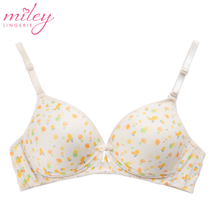 Áo Ngực Nữ Không Gọng Thun Lạnh Mút Mỏng Hoa Văn Active Miley Lingerie - Màu Vàng BRM03015