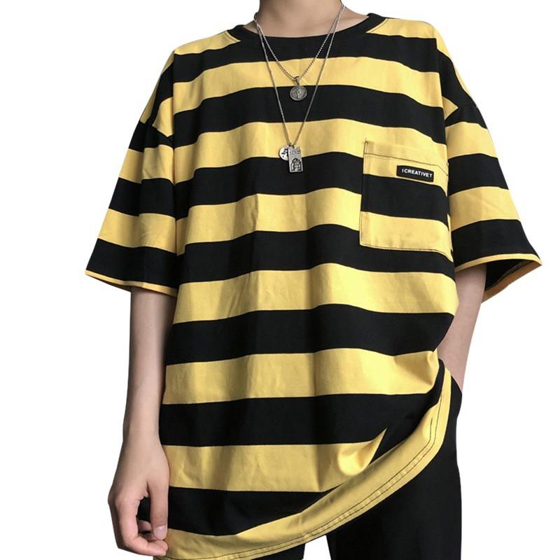 Áo Thun Tay Ngắn Họa Tiết Sọc Ngang Trẻ Trung Cho Nữ