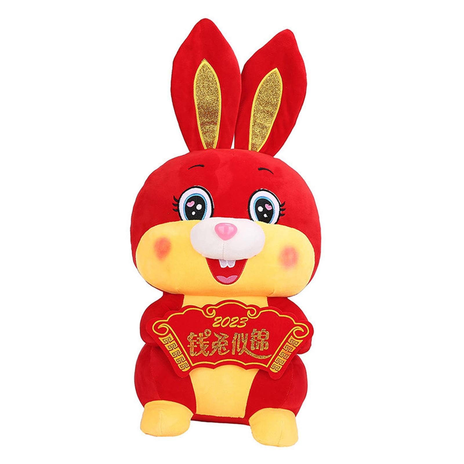Chinese New Year Plush Toys Bunny Stuffed Dolls Decorative for Party Favor