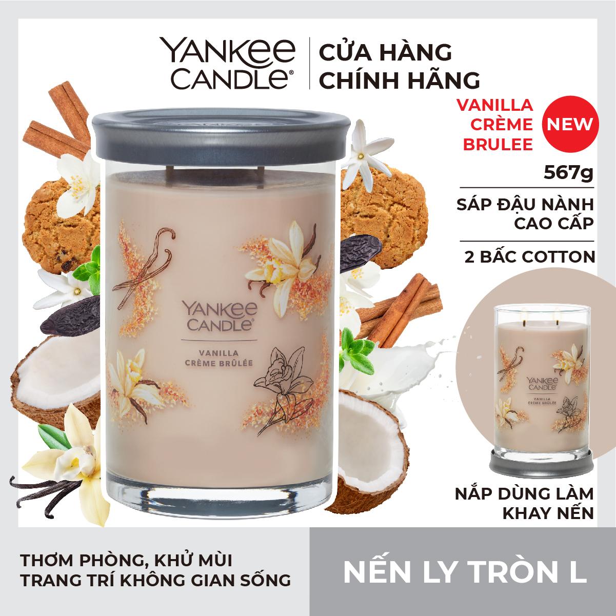 Nến ly tròn sáp đậu nành Yankee Candle size L (567g) - Vanilla Crème Brulee