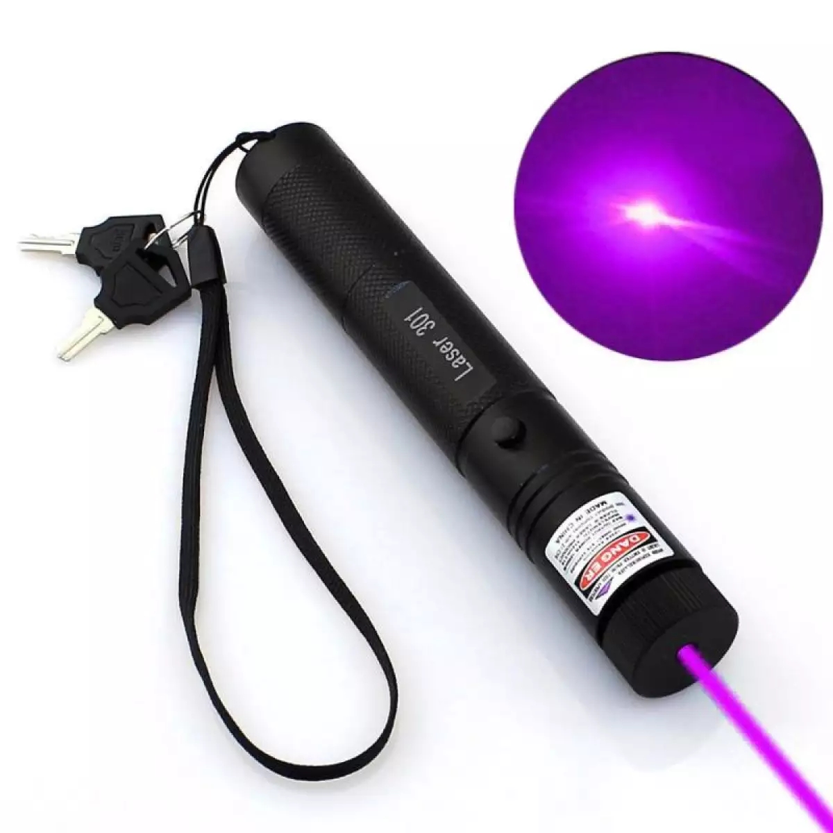 Đèn Laser xài pin sạc chiếu xa màu tím, trình chiếu slide laze nhỏ gọn kèm pin và sạc + tặng kèm que chọc sim