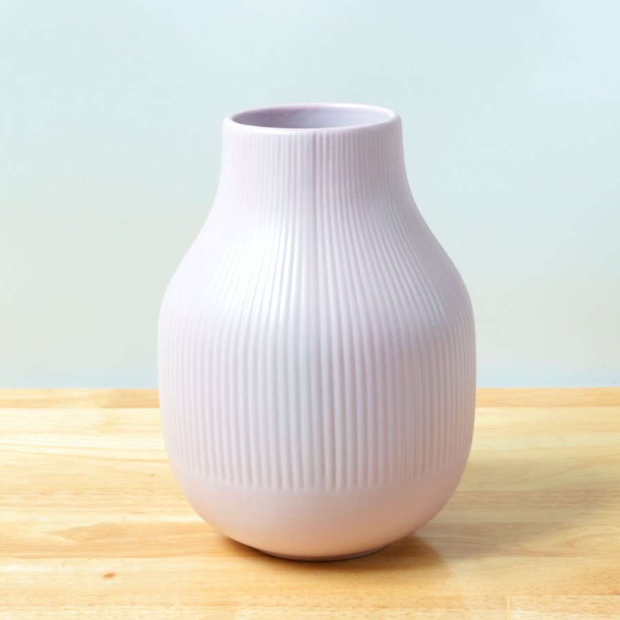 Bình hoa gốm sọc hồng cao 21cm GRADVIS Vase