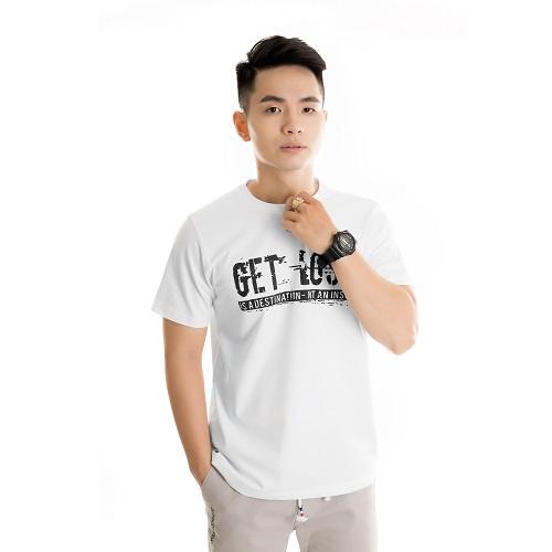 Áo thun cổ tròn In GET LOST tay ngắn CT03