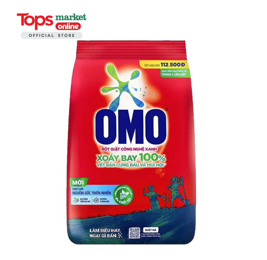 Bột Giặt OMO Công Nghệ Giặt Xanh Sạch Bẩn Khử Mùi Túi 4.3KG