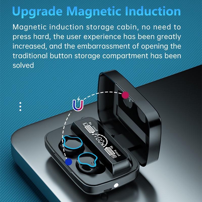 Tai Nghe Không Dây Bluetooth M9 IPX7 Chống Nước Giảm Tiếng Ồn Có Màn Hình LED Hiển Thị Cho Xiaomi iPhone Android