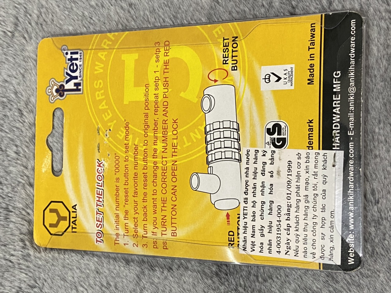 Khóa số Yeti 701 - BH 12 tháng