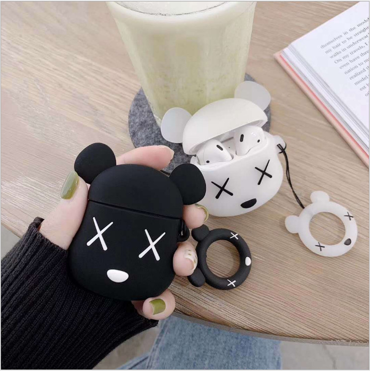 Ốp bảo vệ tai nghe XÁM - ĐEN dành cho case airpod 1/2/Pro chống va đập