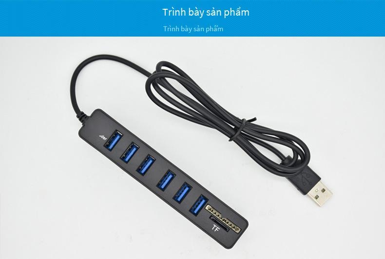 Kiểu dáng mới nhất bán trực tiếp combo đầu đọc thẻ đa năng 6 cổng với bộ chia HUB USB 2.0