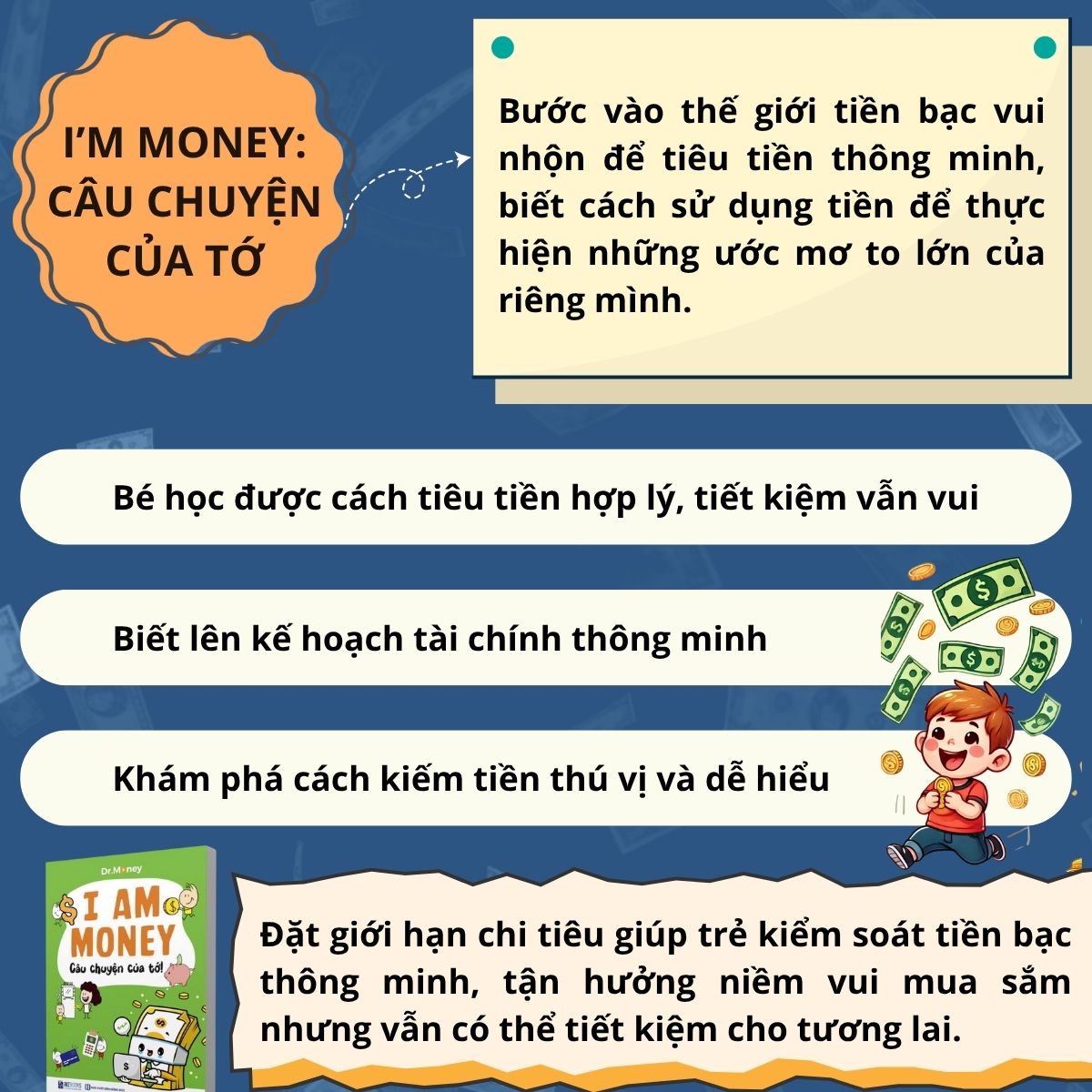 Sách Giáo Dục Tài Chính Cho Trẻ, dạy con hiểu về tiền, cách trẻ tiết kiệm, chi tiêu hợp lý, làm chủ tiền bạc từ nhỏ, Cho Học Sinh 10 đến 15 tuổi - I AM MONEY - Trang Bị Bản Lĩnh Tài Chính Cho Thế Hệ Trẻ