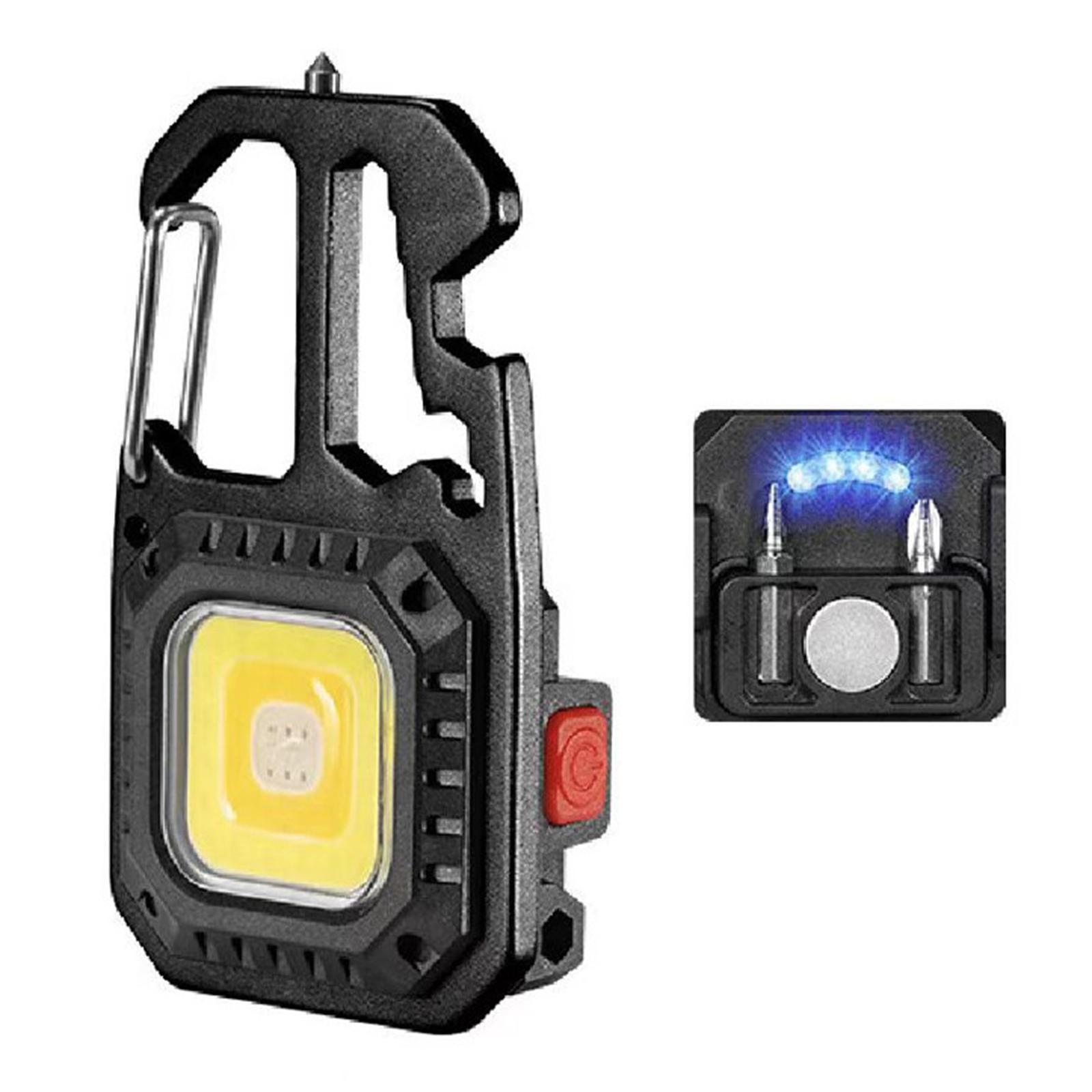COB Keychain Flashlight Bottle Opener 3 Modes for Climbing Travel Fishing