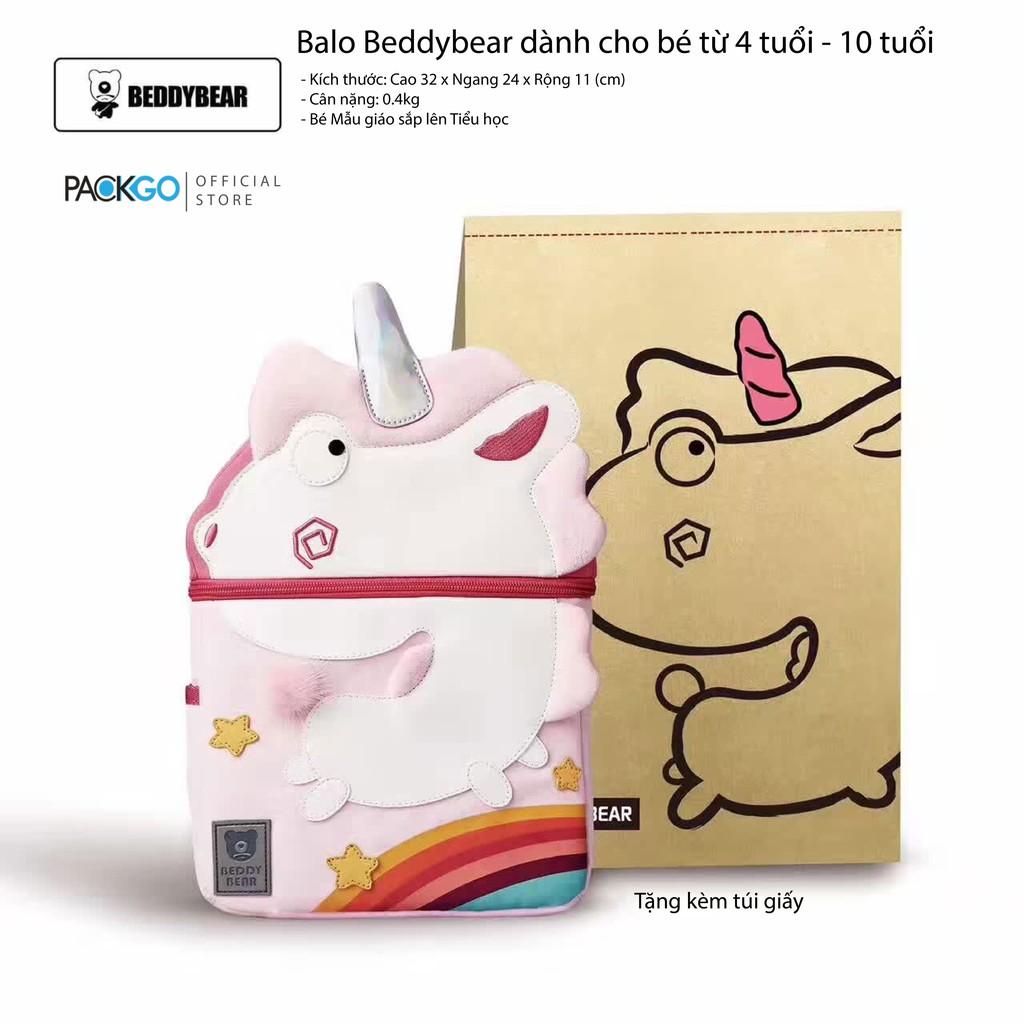 Balo cho bé Gái từ 04 tuổi BeddyBear - Phù hợp học Mầm Non - Cute Bag Unicon / Kỳ lân - Ba lô Thiết kế chống gù lưng - Bảo hành chính hãng 2 năm