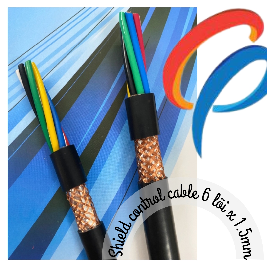 Cáp điều khiển 6 lõi x 1.5mm có lưới chống nhiễu điện áp 500 volt vỏ bọc pvc