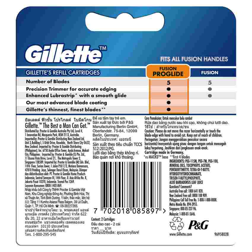 Lưỡi Dao Cạo Râu GILLETTE Proglide Base Flexball Bộ 2 Cái