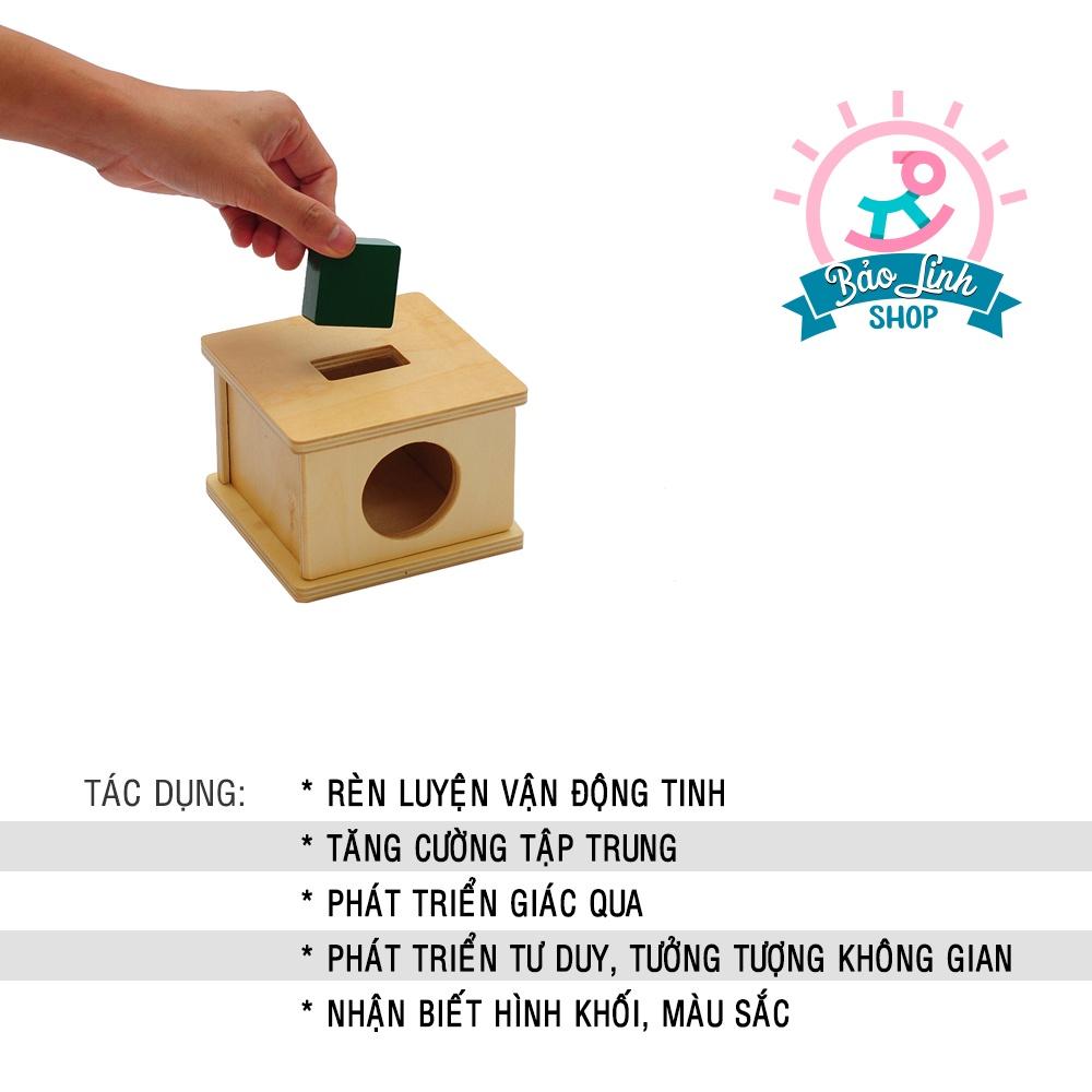 Đồ chơi cho bé 15-18 tháng tuổi - Hộp thả khối chữ nhật - Giáo cụ Montessori 0-3 tại nhà