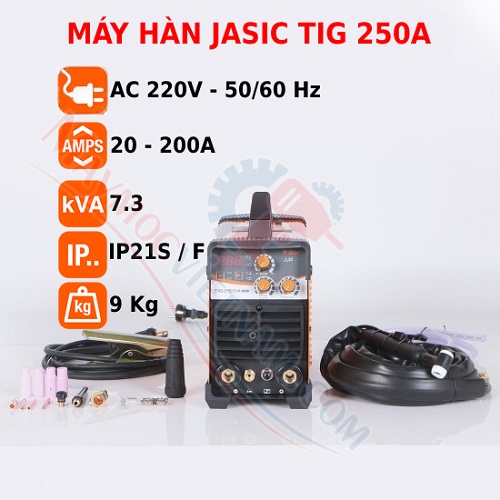 Máy Hàn Tig Que Jasic TIG 250A (W227) 2 Chức Năng - Hàng Chính Hãng Weldcom Chuyên Inox Sắt Có Chế Độ 2T/4T