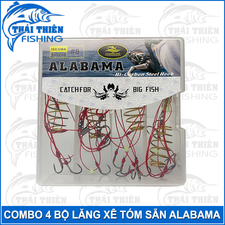 Combo 4 Bộ Lăng Xê Alabama Lưỡi Bén Dây Siêu Bền Dùng Câu Sông Hồ Dịch Vụ Cá Chép, Trắm, Rô Phi