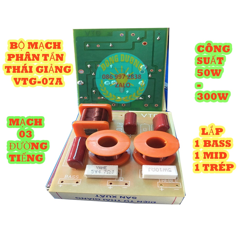 PHÂN TẦN 3 ĐƯỜNG TIẾNG LẮP CHO 1 BASS - 1 MID - 1 TRÉP - MẠCH VTG 07A - HÀNG CHẤT LƯỢNG