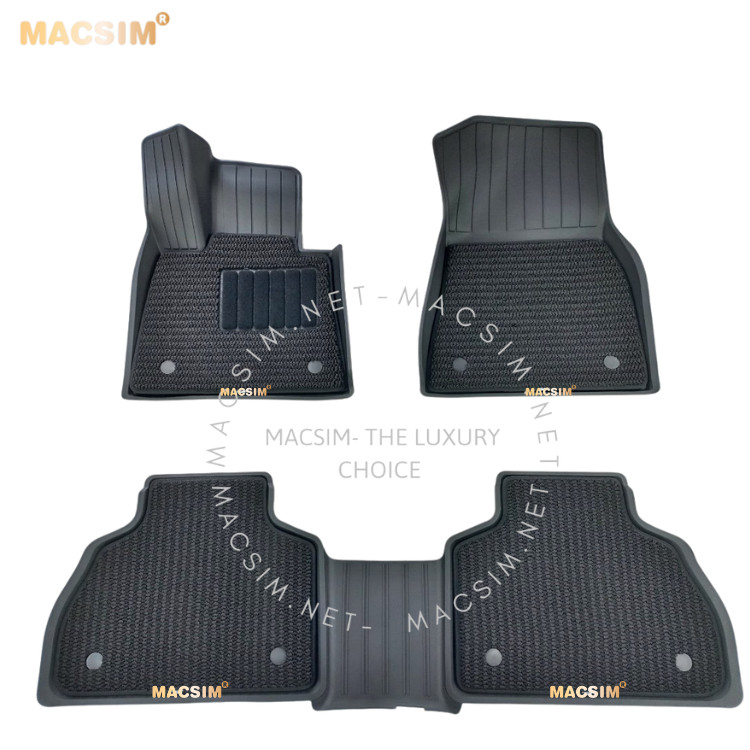 Thảm lót sàn ô tô 2 lớp cao cấp dành cho xe BMW X7 2019 - 2022 nhãn hiệu Macsim 3W chất liệu TPE