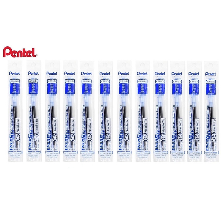 Hộp 12 Ruột Bút Nước Energel Pentel Lrn5 Màu Xanh 0.5Mm