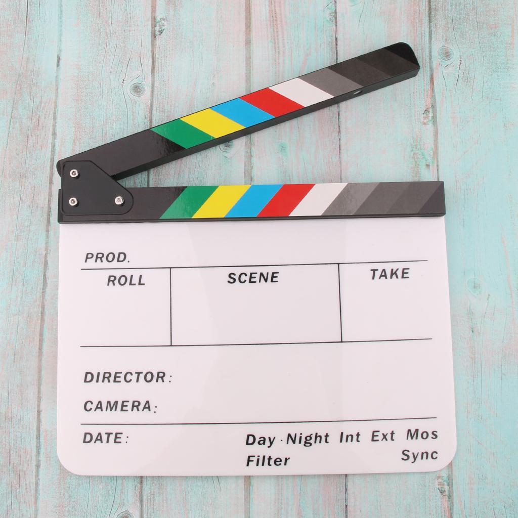 Movie Clapboard with Colorful Written Clapper  Microfilm Props
