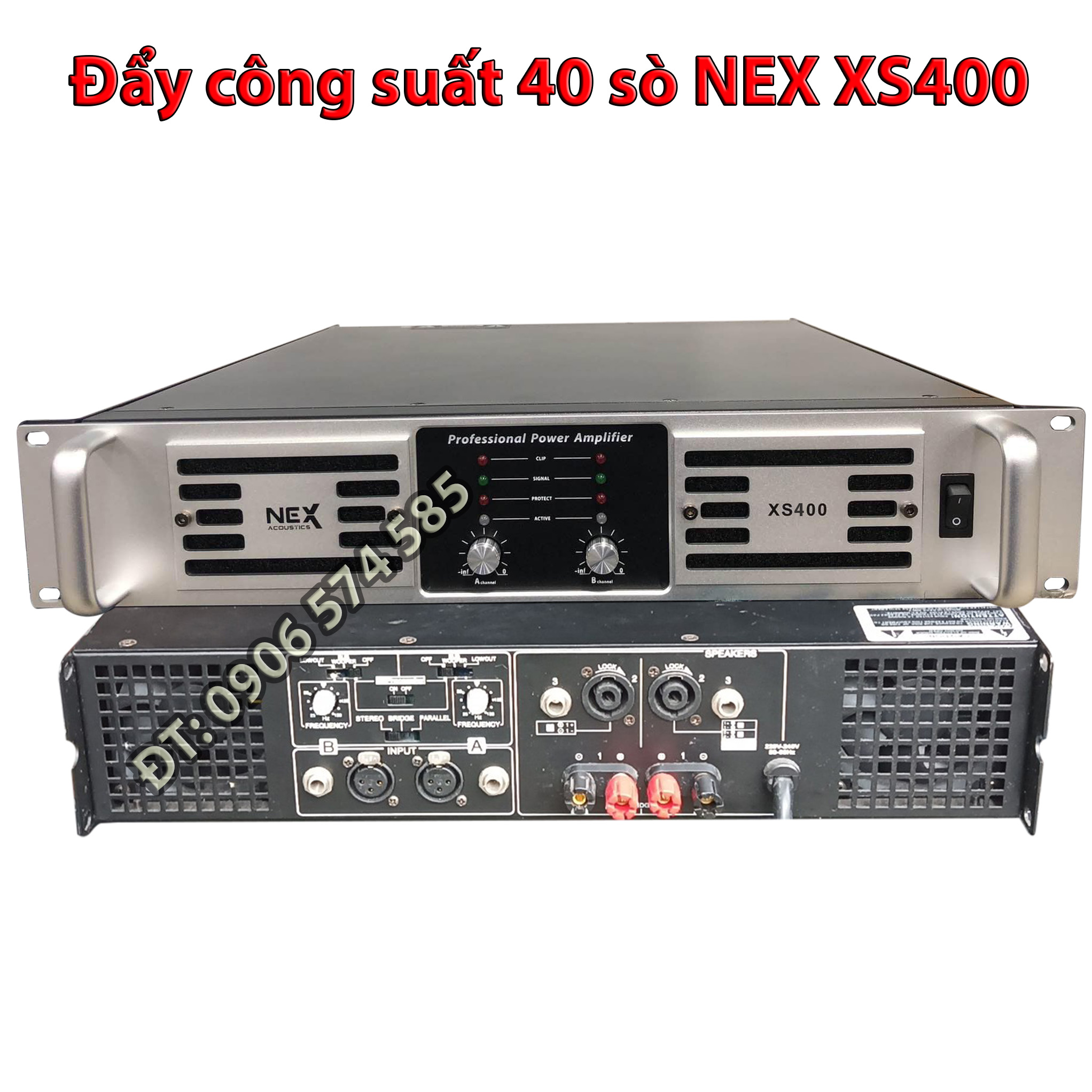 Cục đẩy Maind công suất XS400 40 sò nguồn xuyến - Bộ khuếch đại âm thanh 800w - Hàng nhập khẩu