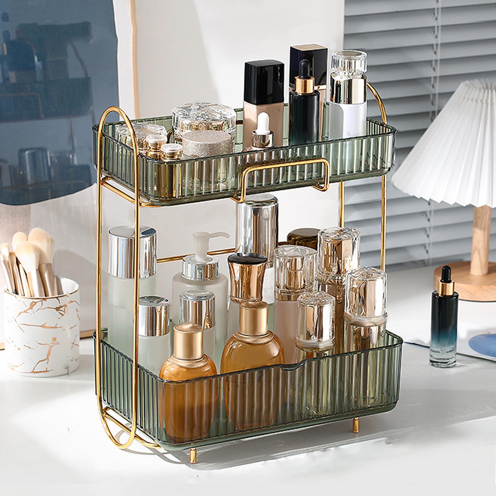 2 Tier Makeup Cosmetic Organizer Multifunctional for Bedroom Desk Countertop