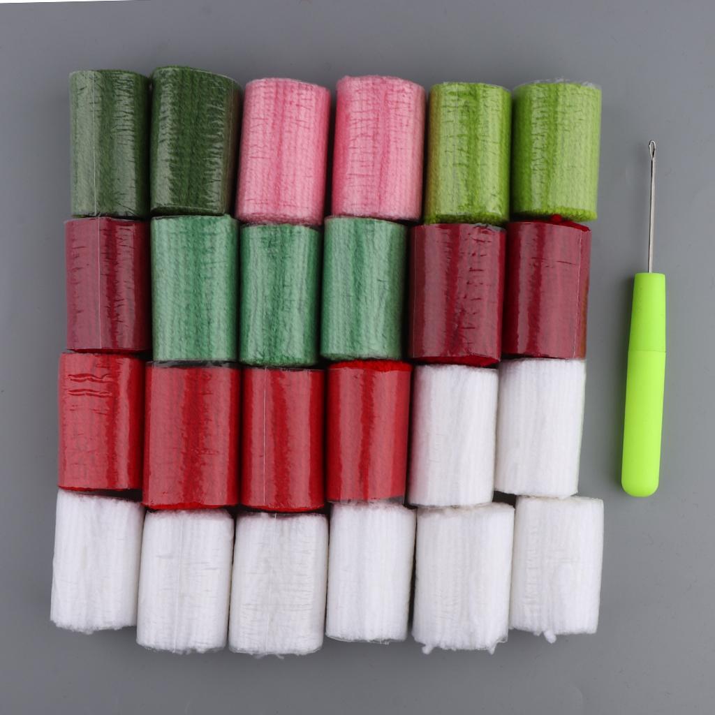 Red Flower Latch Hook Kits for DIY Pillow Cover Sofa Cushion Cover 40x40cm