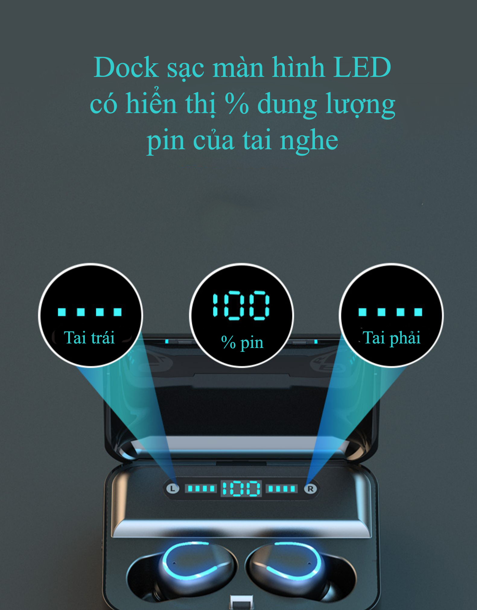 Tai nghe Lobel TWS F9-5 Bluetooth 5.0 công nghệ HiFi âm bass mạnh mẽ