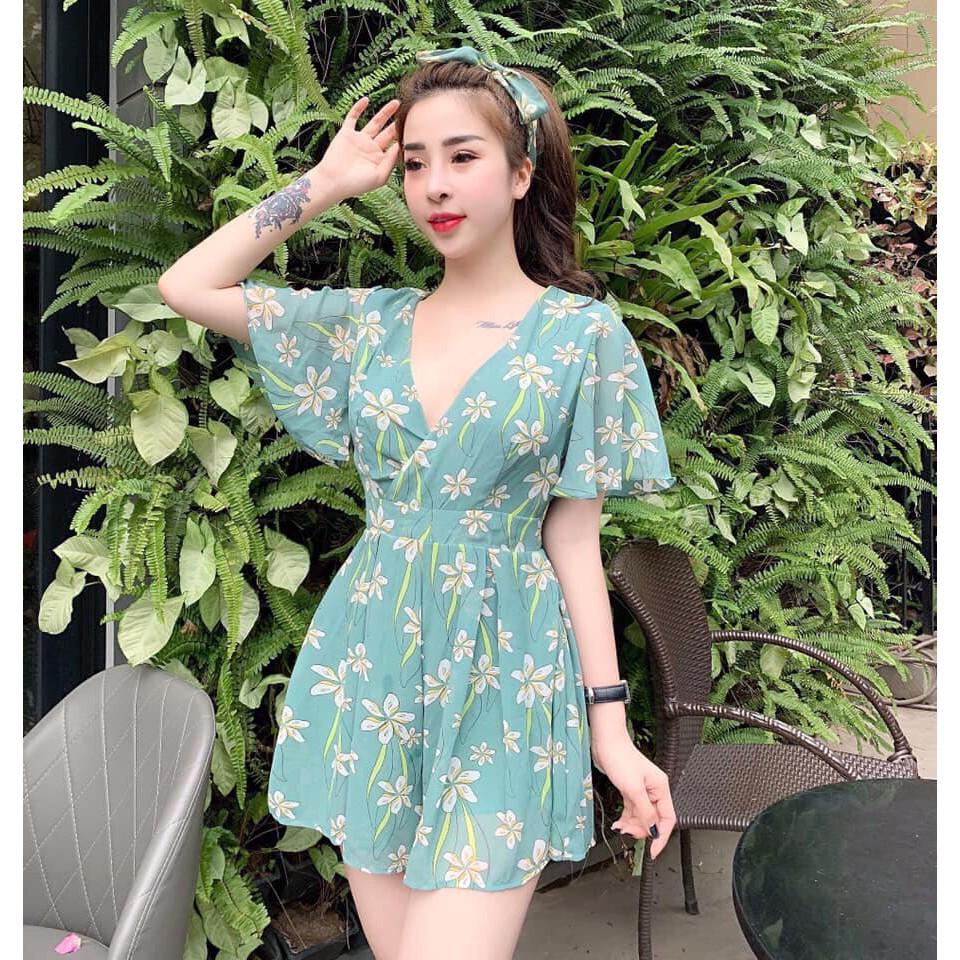 Jumpsuit nữ voan hoa cực xinh hàng thiết kế dành riêng cho bạn gái ngày hè HOT 2020